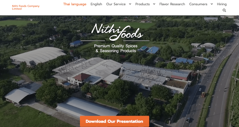 A catering company's website A catering company's website